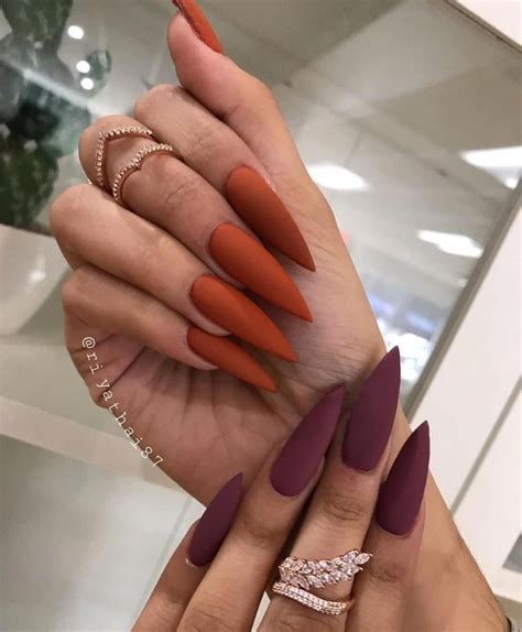 fall stiletto nail designs